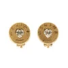 QOO Vintage CELINE Heart Rhinestone Round Logo Earrings