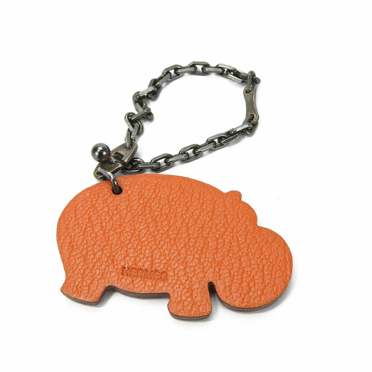 ELADY HERMES Bag Charm Leather Brown Orange Hippopotamus Accessory 4 ELADY HERMES Bag Charm Leather Brown Orange Hippopotamus Accessory - Image 2