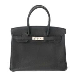 ELADY HERMES Birkin 30 Black Palladium Hardware - R Stamp [around 2014] Women's Togo Handbag