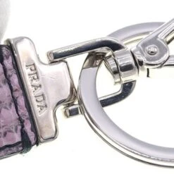 ELADY PRADA Key Holder 1PF726 Pink Black Leather Ring Bag Charm Women's -Best Jewelry Store 2000 1ed58249 d11f 4b3c 9d8f 7346639b5056