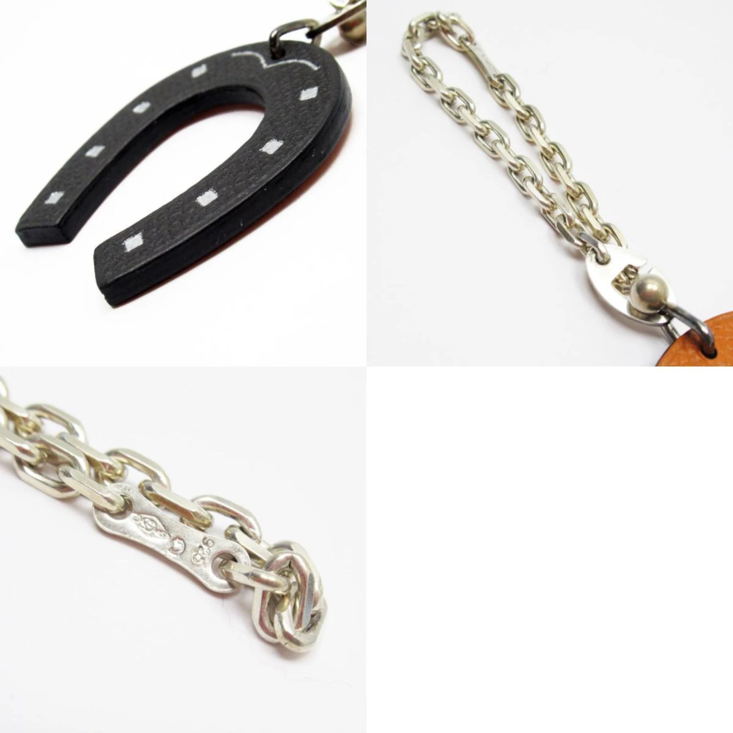 ELADY HERMES Charm Leather Silver 925 Grey Orange Men's Women's W0290i 7 ELADY HERMES Charm Leather Silver 925 Grey Orange Men's Women's W0290i - Image 5