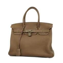 ELADY HERMES Handbag Birkin 30 N Engraved Togo Etoupe Ladies