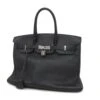 ELADY Hermes Handbag Birkin 35 L Engraved Togo Black Silver Metal