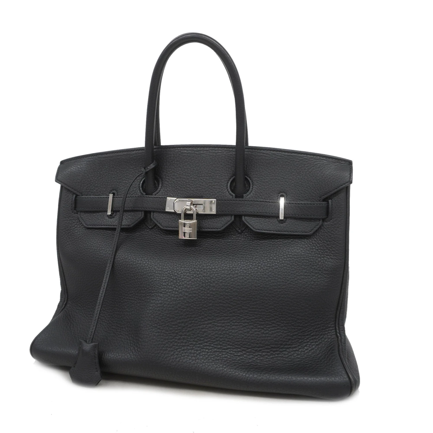 ELADY Hermes Handbag Birkin 35 L Engraved Togo Black Silver Metal 3 ELADY Hermes Handbag Birkin 35 L Engraved Togo Black Silver Metal