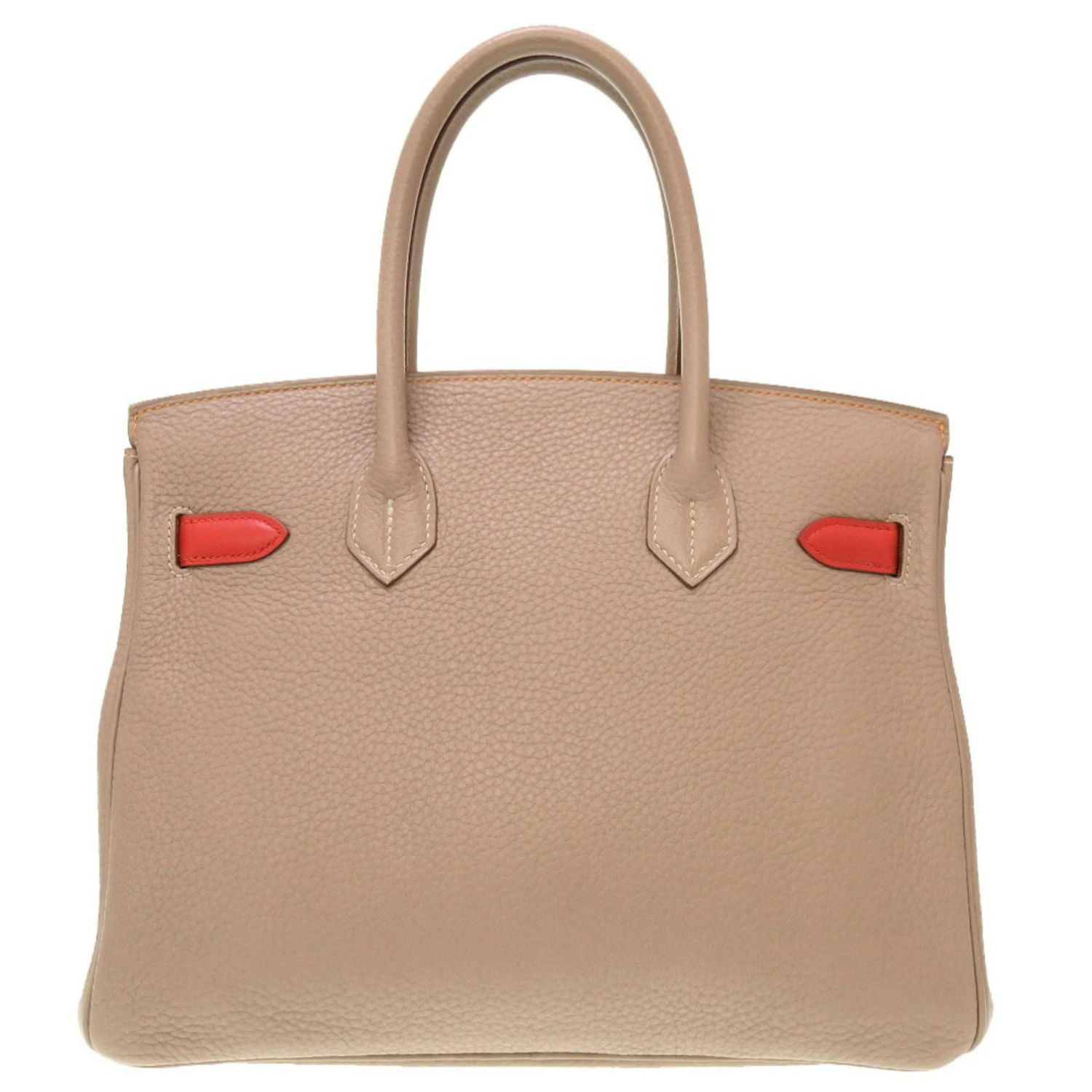 ELADY HERMES Birkin Cazac 30 Taurillon Clemence Vaux Swift Tourtiere Gray Sanguine Moutard Matte P Engraved Handbag 4 ELADY HERMES Birkin Cazac 30 Taurillon Clemence Vaux Swift Tourtiere Gray Sanguine Moutard Matte P Engraved Handbag - Image 2