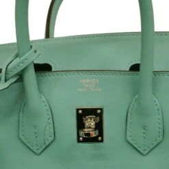 ELADY Hermes Handbag Birkin 25 X Stamp Swift Blue Atoll Silver Metal -Best Jewelry Store 2000 35f9ada4 5e6c 44af 9b42 8535850df272