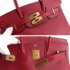 ELADY HERMES Birkin 30 Hand Bag Epson Rouge Grena X Carved Seal Gold Metal Fittings -Best Jewelry Store 2000 39b8cab6 9495 4cb5 9217 4501a3682fc2