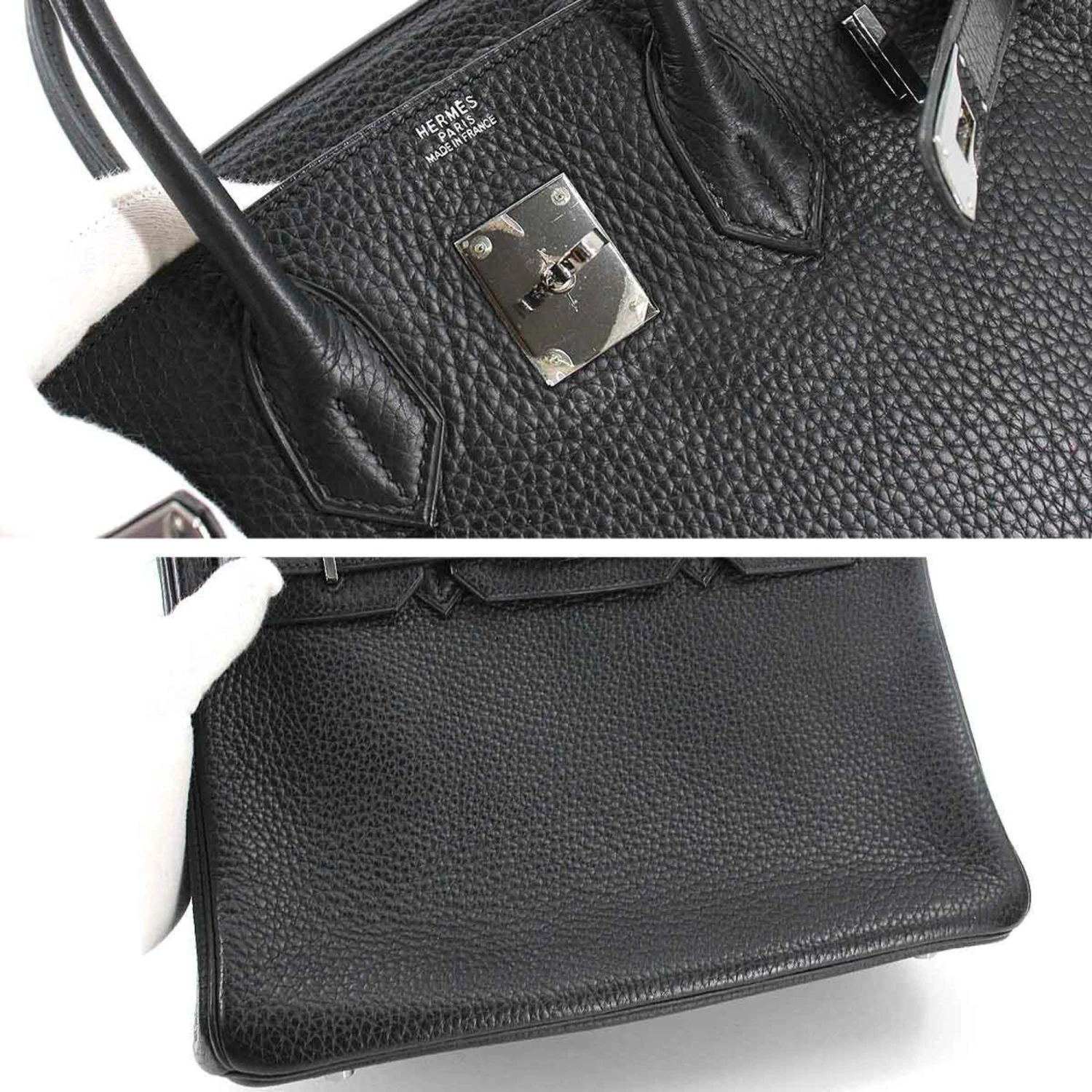 ELADY Hermes Birkin 30 Hand Bag Taurillon Clemence Black I Engraved Ruthenium Metal Fittings 9 ELADY Hermes Birkin 30 Hand Bag Taurillon Clemence Black I Engraved Ruthenium Metal Fittings - Image 7