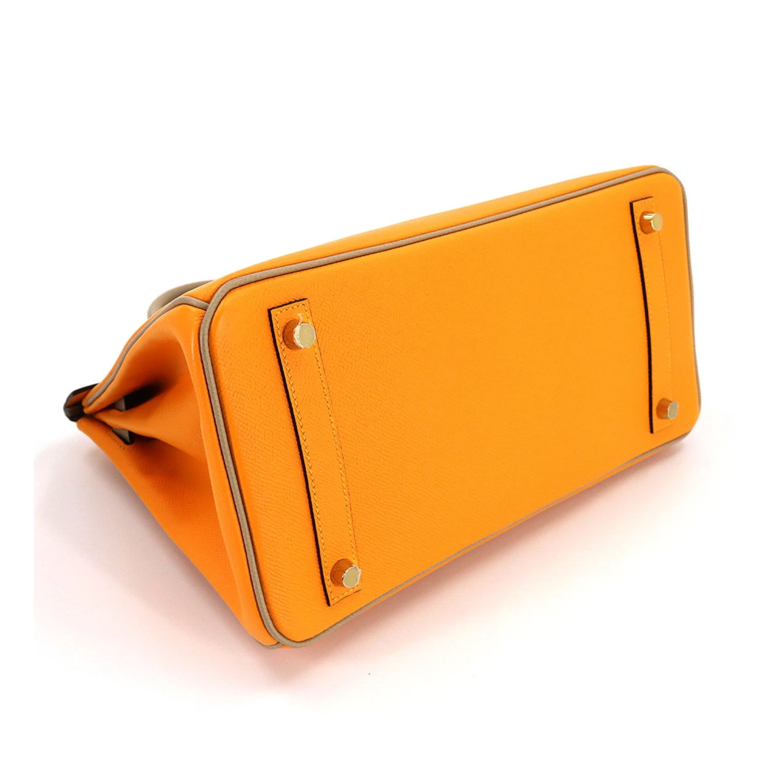 ELADY HERMES Birkin 30 Hand Bag Epson Jaune Doll Trench SPO C Carved Seal Gold Metal Fittings 6 ELADY HERMES Birkin 30 Hand Bag Epson Jaune Doll Trench SPO C Carved Seal Gold Metal Fittings - Image 4