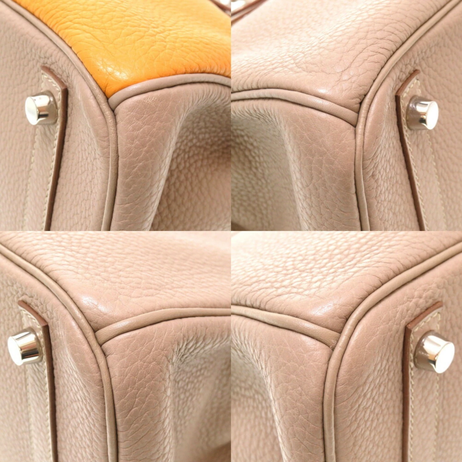 ELADY HERMES Birkin Cazac 30 Taurillon Clemence Vaux Swift Tourtiere Gray Sanguine Moutard Matte P Engraved Handbag 6 ELADY HERMES Birkin Cazac 30 Taurillon Clemence Vaux Swift Tourtiere Gray Sanguine Moutard Matte P Engraved Handbag - Image 4