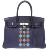 ELADY HERMES Birkin 30 Tresage De Cuir Vaux Epson Swift Blue Ankle Gold Dunor D Stamp Handbag