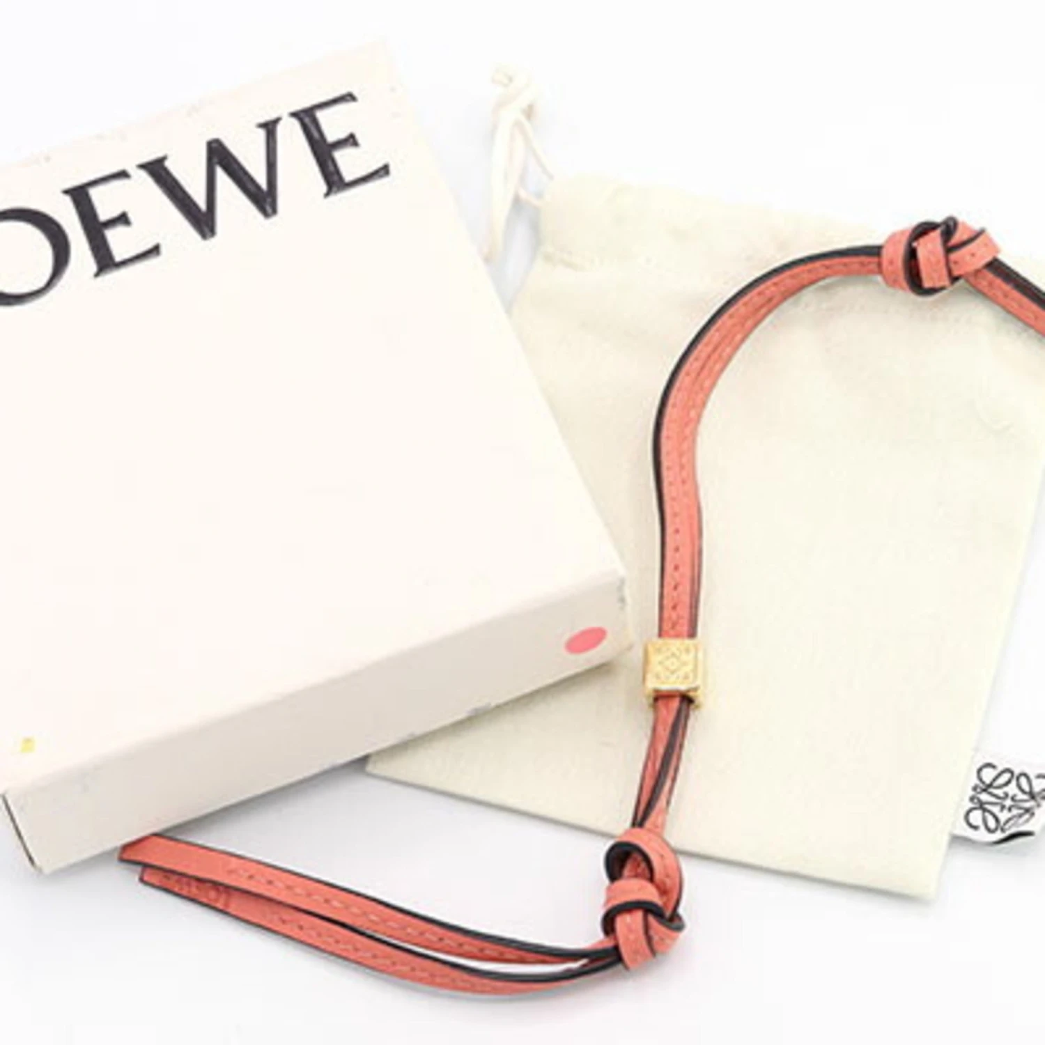 ELADY LOEWE Bag Charm Personalization Strap 111.SA.SAP Salmon Pink Leather Ladies Keychain Cube 8 ELADY LOEWE Bag Charm Personalization Strap 111.SA.SAP Salmon Pink Leather Ladies Keychain Cube - Image 6