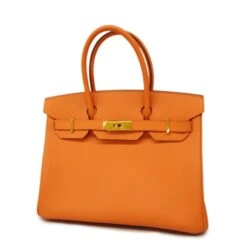 ELADY HERMES Handbag Birkin 30 Q Stamped Veau Epsom Leather Mango Ladies