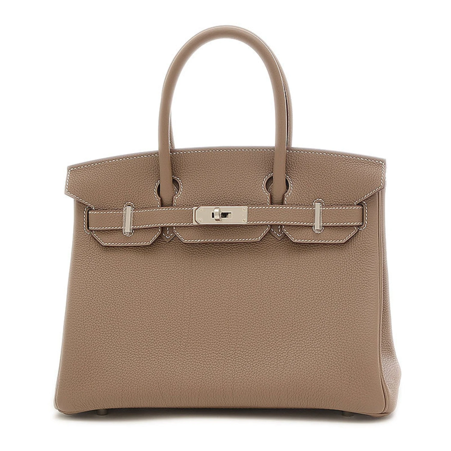 ELADY HERMES Birkin 30 Handbag Togo Etoupe B Engraved 10 ELADY HERMES Birkin 30 Handbag Togo Etoupe B Engraved - Image 8