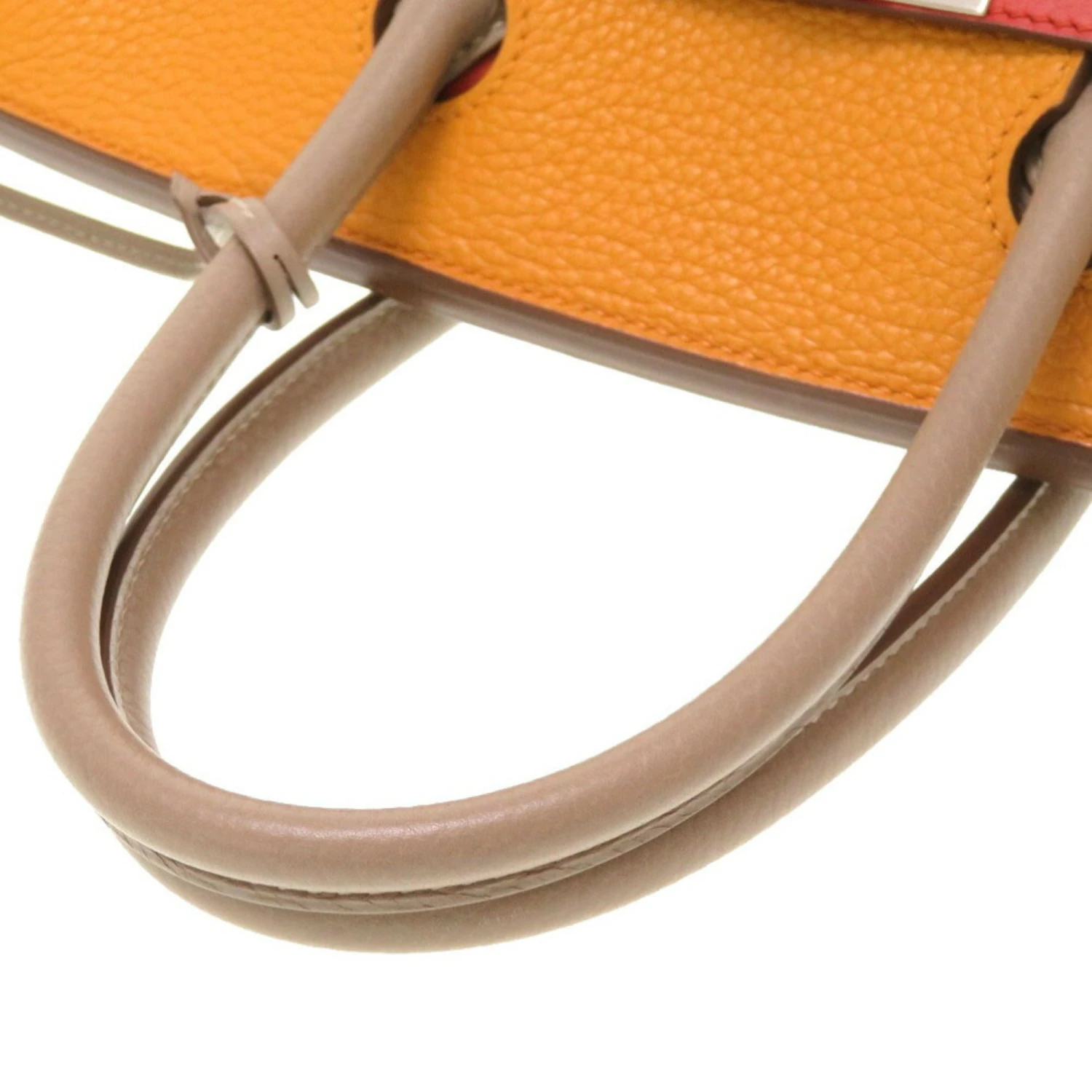 ELADY HERMES Birkin Cazac 30 Taurillon Clemence Vaux Swift Tourtiere Gray Sanguine Moutard Matte P Engraved Handbag 7 ELADY HERMES Birkin Cazac 30 Taurillon Clemence Vaux Swift Tourtiere Gray Sanguine Moutard Matte P Engraved Handbag - Image 5