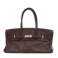 ELADY HERMES Shoulder Birkin 42 Bag Taurillon Clemence Prune M Engraved