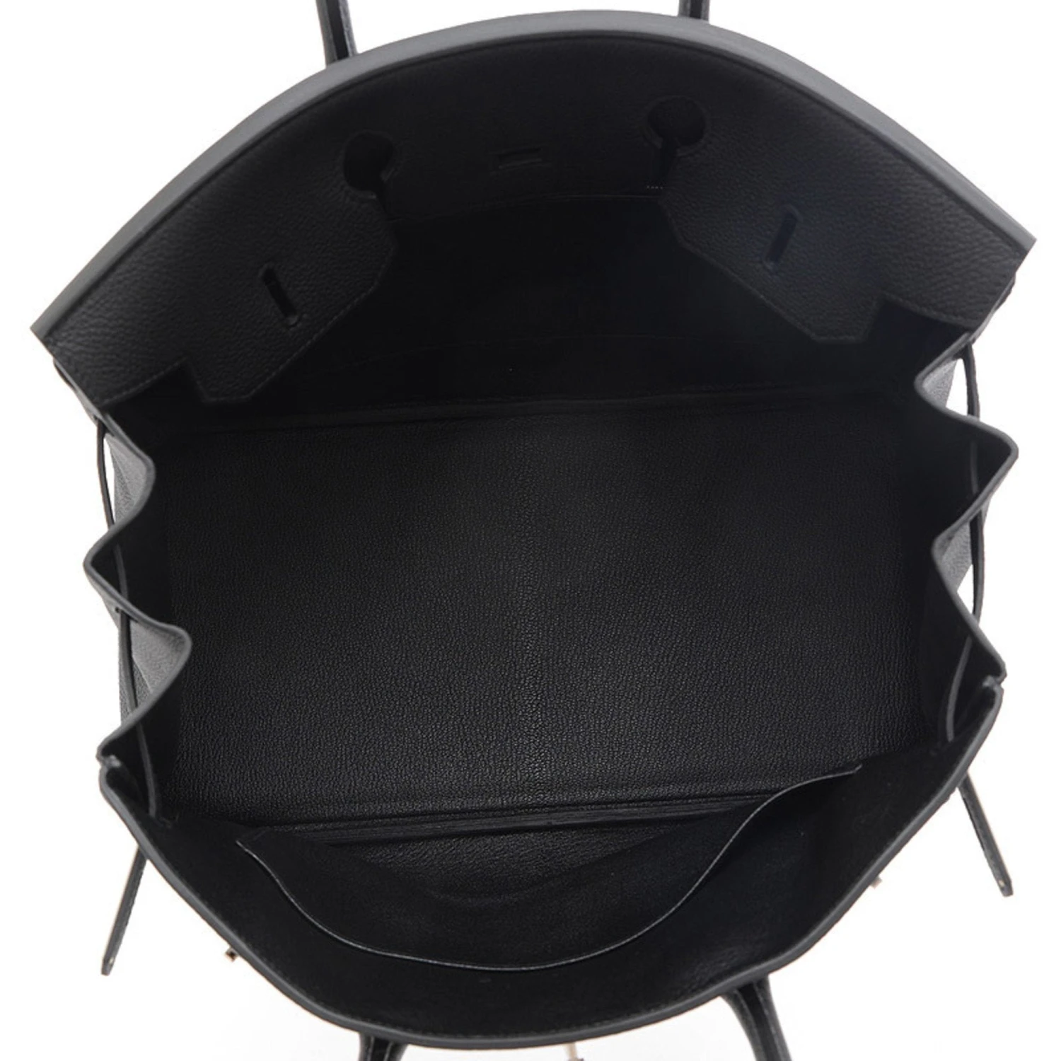 ELADY HERMES Birkin 35 Togo Black Handbag Silver Hardware B Engraved 7 ELADY HERMES Birkin 35 Togo Black Handbag Silver Hardware B Engraved - Image 5