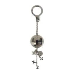 ELADY LOUIS VUITTON Porto Cle Glitter Keychain M65378 Metal Silver Bag Charm