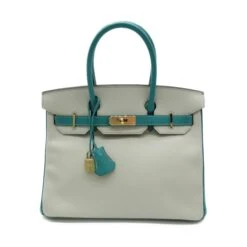 ELADY HERMES Birkin 30 Special Order Vert Veronese Gray Green Vert Veronese Shave Leather