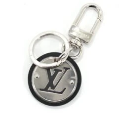 ELADY LOUIS VUITTON Keychain LV Circle Key Ring Bag Charm Black Silver Accent Men's M67362 Leather Engraved M85034 Fashion KM2663-r