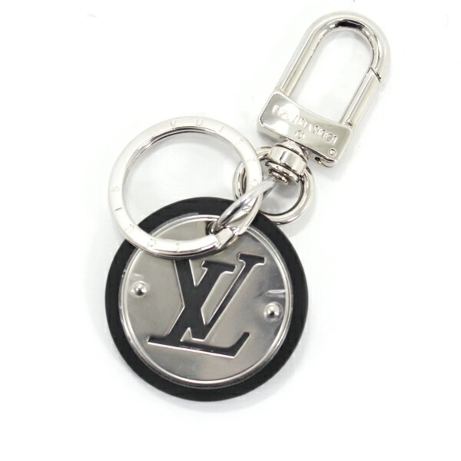 ELADY LOUIS VUITTON Keychain LV Circle Key Ring Bag Charm Black Silver Accent Men's M67362 Leather Engraved M85034 Fashion KM2663-r 3 ELADY LOUIS VUITTON Keychain LV Circle Key Ring Bag Charm Black Silver Accent Men's M67362 Leather Engraved M85034 Fashion KM2663-r