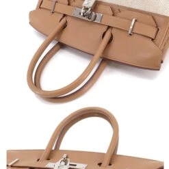 ELADY HERMES Birkin 30 Hand Bag Toile Ash Swift Beige L Stamp Silver Metal Fittings -Best Jewelry Store 2000 80646c6f f2d1 4abe b7ff 5e808499341c