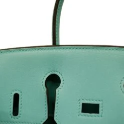 ELADY Hermes Handbag Birkin 25 X Stamp Swift Blue Atoll Silver Metal -Best Jewelry Store 2000 80ffbee5 3ffa 4e9a a86d 82d5d03466b4