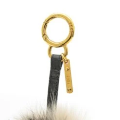 ELADY FENDI Pom Fur Charm Black Gray 7AR259 -Best Jewelry Store 2000 861556db 28b5 46e6 aefe a91be6cb91d4