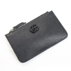 ELADY GUCCI Double G Keychain Business Card Holder/Card Case Black 701070 17WEF 1000 Men Women
