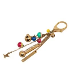 ELADY LOUIS VUITTON Portocle Grulot Bag Charm Keychain M62227 Gold Multicolor Plated Ladies