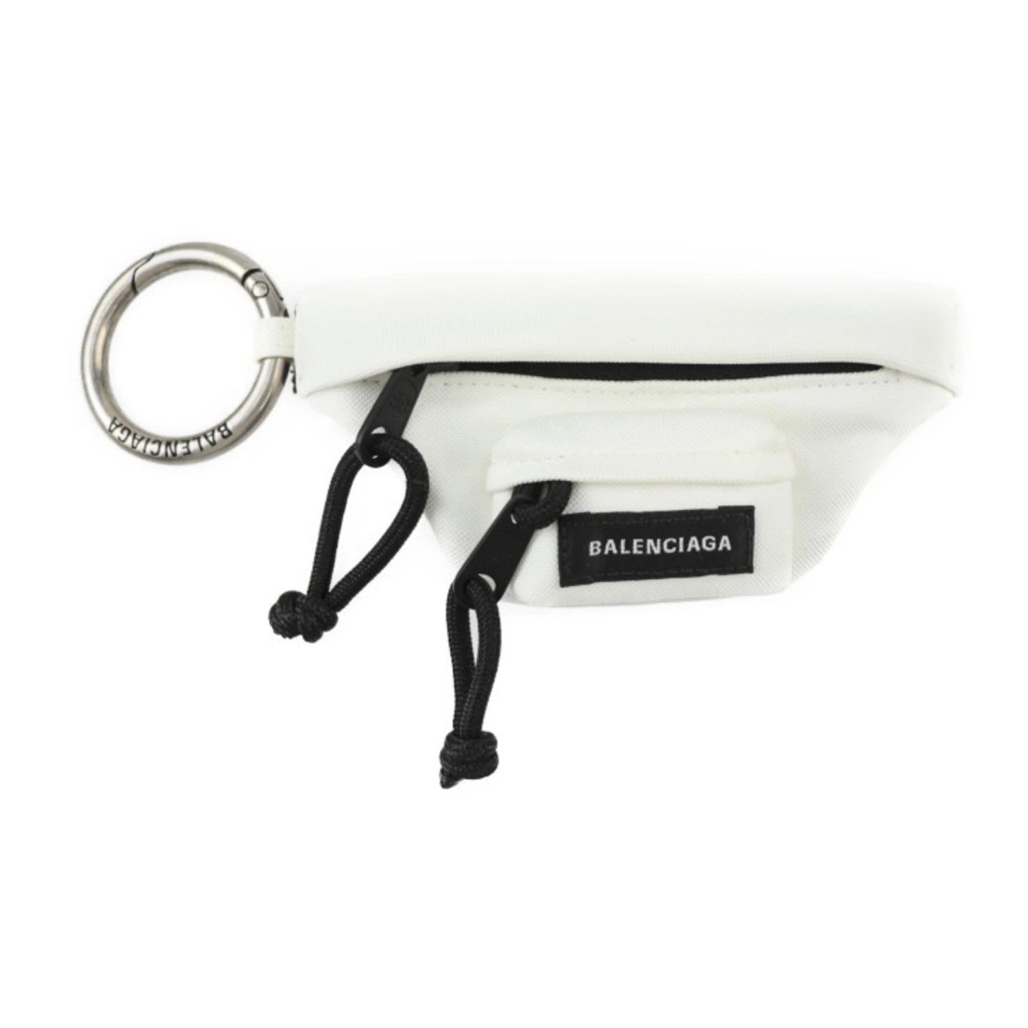 ELADY BALENCIAGA Micro Belt Pack Keychain 678883 Nylon White Black Silver Hardware Bag Charm Key Ring 3 ELADY BALENCIAGA Micro Belt Pack Keychain 678883 Nylon White Black Silver Hardware Bag Charm Key Ring