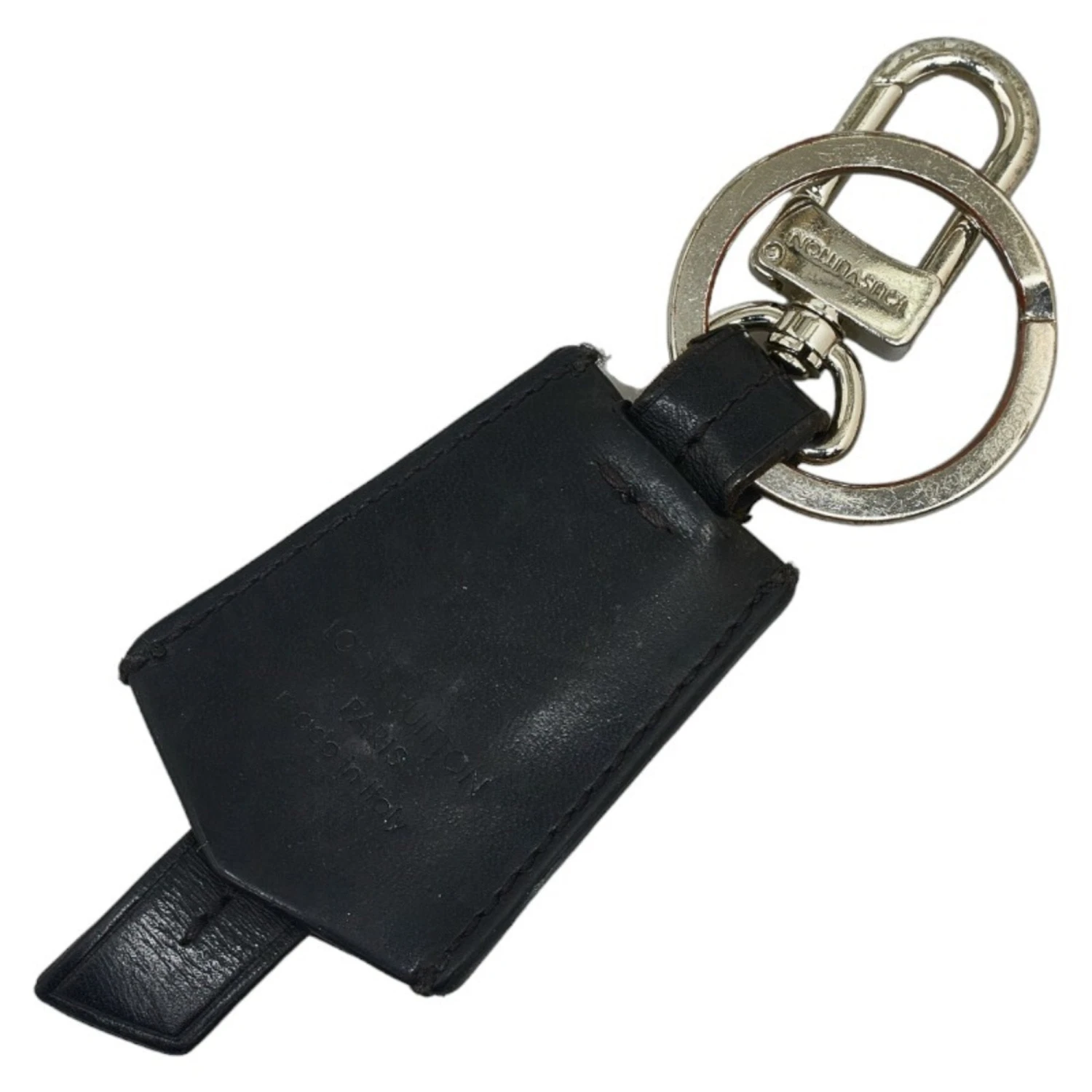 ELADY LOUIS VUITTON LV Cloche Cle Keychain Key Ring M68020 Black Silver Leather Metal Men's 3 ELADY LOUIS VUITTON LV Cloche Cle Keychain Key Ring M68020 Black Silver Leather Metal Men's - Image 2