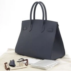 ELADY HERMES Birkin 30 Serie Handbag Epson Blue Indigo Silver Metal Fittings U Stamp 11 ELADY HERMES Birkin 30 Serie Handbag Epson Blue Indigo Silver Metal Fittings U Stamp -Best Jewelry Store 2000 a33b40e3 6cde 48f7 b326 08a4bdb18bd3