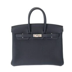 ELADY HERMES Birkin 25 Blue Nuit Palladium Hardware - Women's Togo Handbag