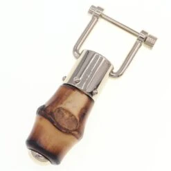 ELADY GUCCI Key Ring Brown Bamboo Metal Holder Bag Charm Ladies Men
