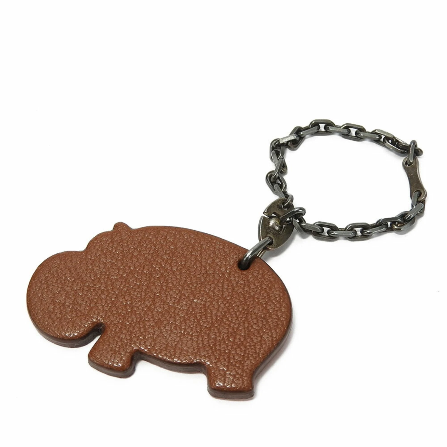 ELADY HERMES Bag Charm Leather Brown Orange Hippopotamus Accessory 10 ELADY HERMES Bag Charm Leather Brown Orange Hippopotamus Accessory - Image 8