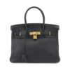 ELADY HERMES Birkin 30 Hand Bag Togo Black J Stamp Gold Hardware