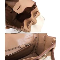 ELADY HERMES Birkin 30 Hand Bag Toile Ash Swift Beige L Stamp Silver Metal Fittings -Best Jewelry Store 2000 bd258d7a e9e0 494e afad 8a71a672ed0a