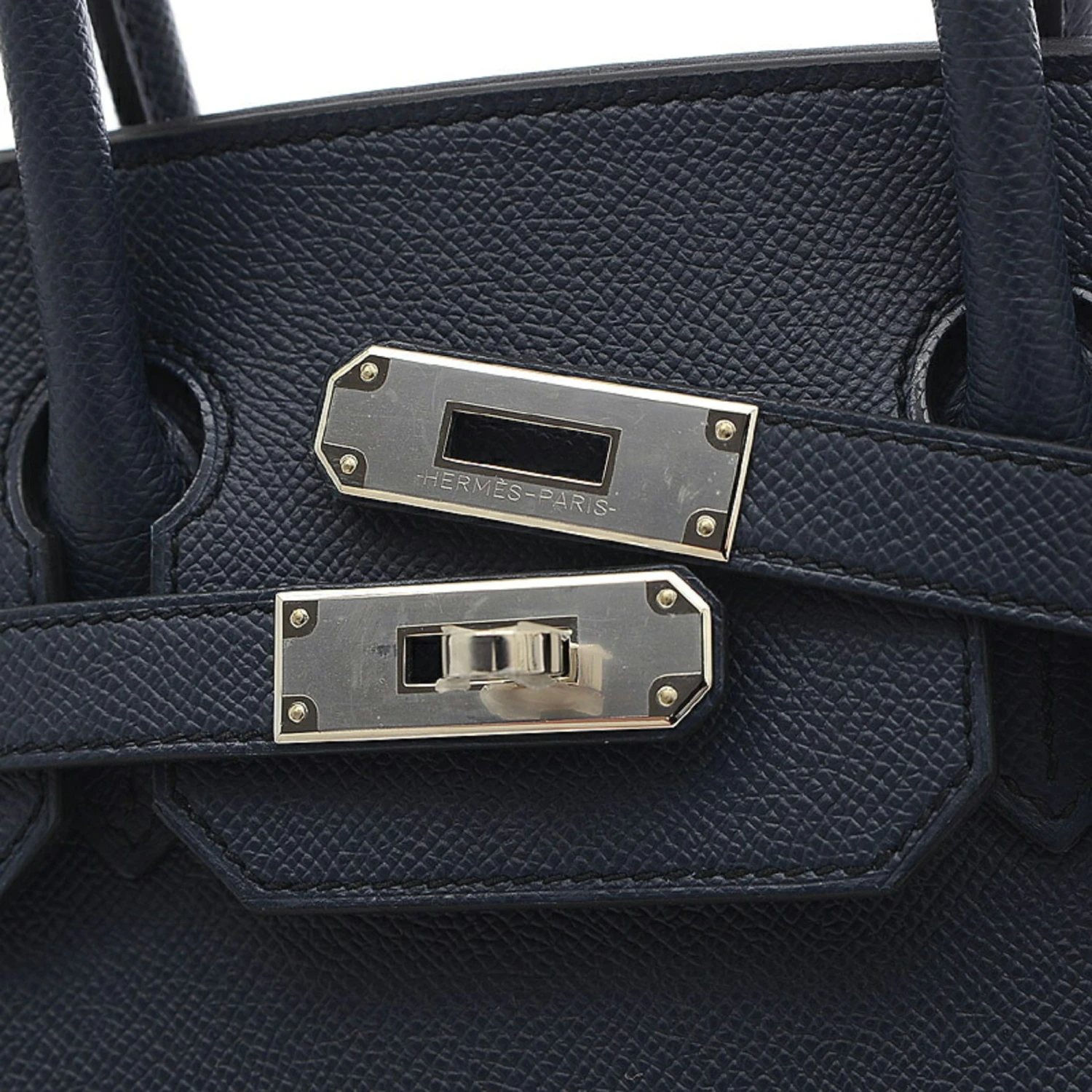 ELADY HERMES Birkin 30 Serie Handbag Epson Blue Indigo Silver Metal Fittings U Stamp 5 ELADY HERMES Birkin 30 Serie Handbag Epson Blue Indigo Silver Metal Fittings U Stamp - Image 3