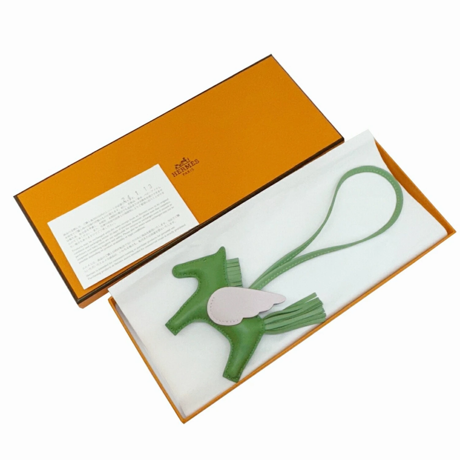 ELADY HERMES Rodeo Pegasus PM B Stamp 2023 Anjou Miro Swift Vert Yucca Mauve Pale Cricket Bag Charm Leather Women's Men's Green Light Pink 8 ELADY HERMES Rodeo Pegasus PM B Stamp 2023 Anjou Miro Swift Vert Yucca Mauve Pale Cricket Bag Charm Leather Women's Men's Green Light Pink - Image 6