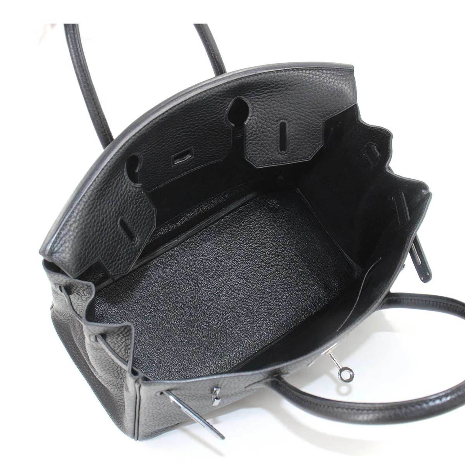 ELADY Hermes Birkin 30 Hand Bag Taurillon Clemence Black I Engraved Ruthenium Metal Fittings 8 ELADY Hermes Birkin 30 Hand Bag Taurillon Clemence Black I Engraved Ruthenium Metal Fittings - Image 6