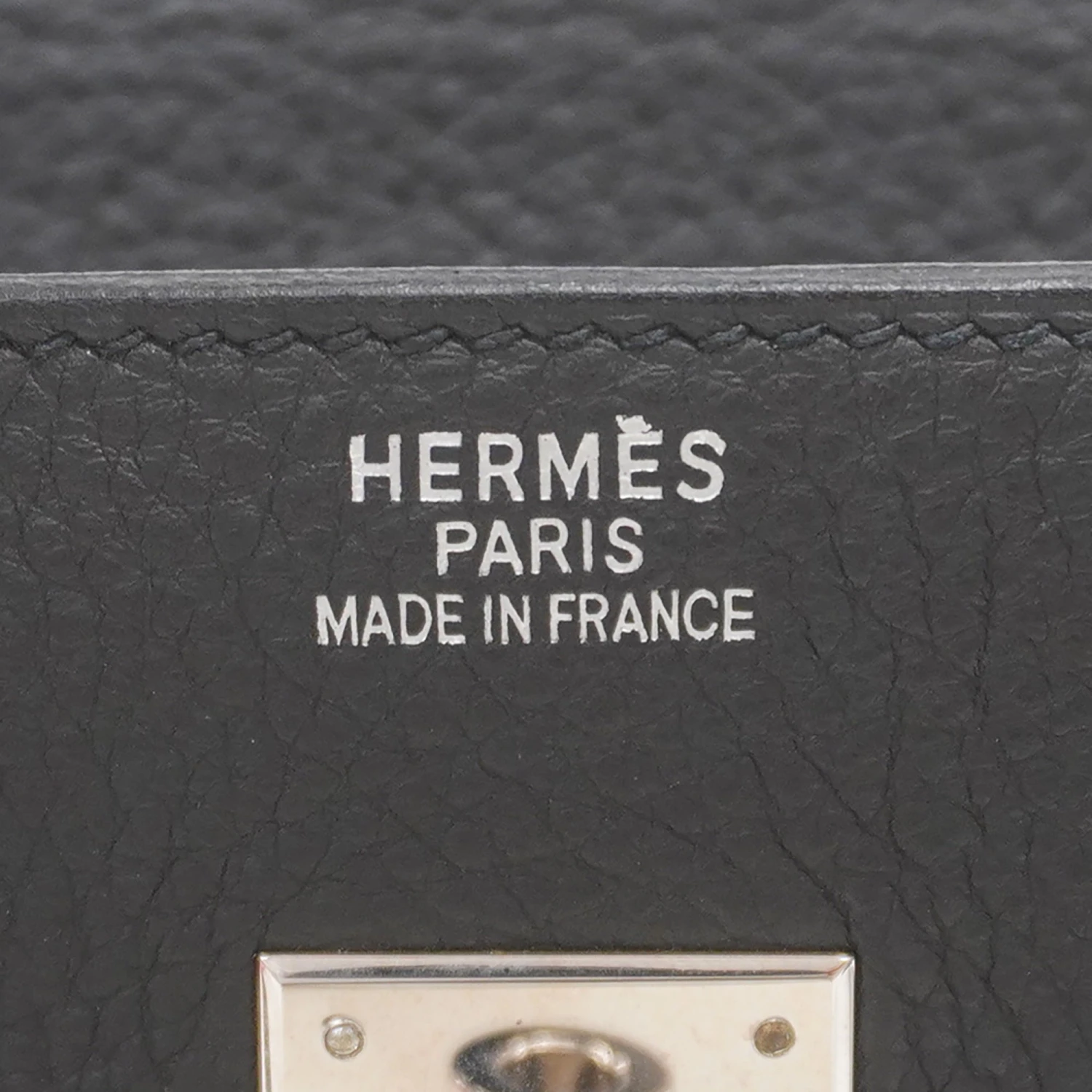 ELADY Hermes Handbag Birkin 35 L Engraved Togo Black Silver Metal 7 ELADY Hermes Handbag Birkin 35 L Engraved Togo Black Silver Metal - Image 5