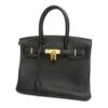ELADY HERMES Handbag Birkin 30 Z Engraved Togo Black Gold Hardware Ladies