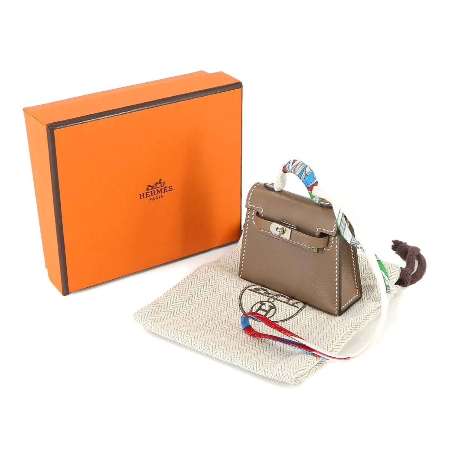 ELADY HERMES Kelly Twilly Bag Charm Tadelakt Etoupe Y Engraved 9 ELADY HERMES Kelly Twilly Bag Charm Tadelakt Etoupe Y Engraved - Image 7