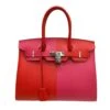 ELADY HERMES Birkin 30 Serie Kazak Epson Z Carved Handbag Rouge Cou Rose Extreme Blue Zanzibar Red Pink Vaux Women's