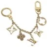 ELADY LOUIS VUITTON Keyring M65111 Fleur De Monogram Bag Charm Gold 180378