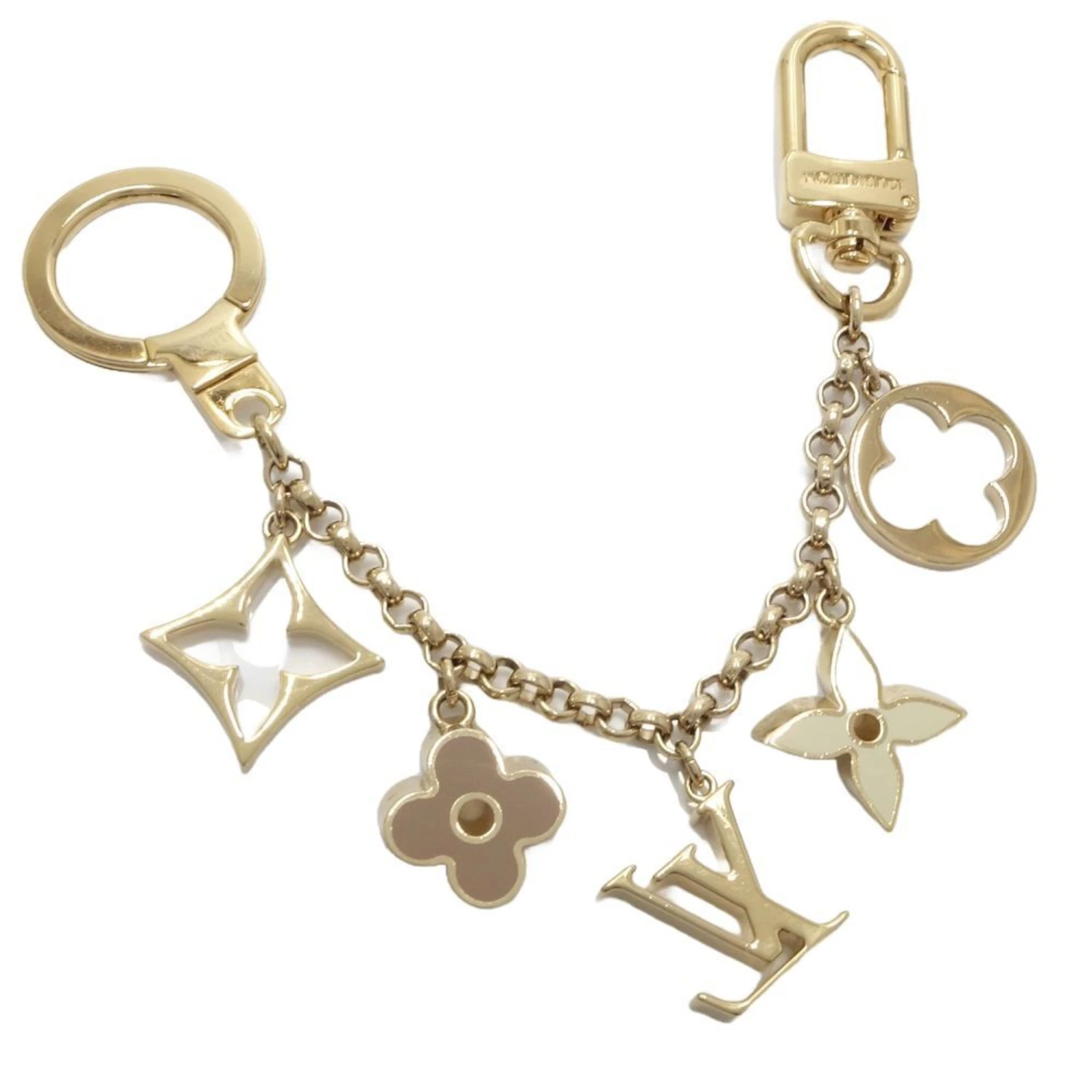 ELADY LOUIS VUITTON Keyring M65111 Fleur De Monogram Bag Charm Gold 180378 3 ELADY LOUIS VUITTON Keyring M65111 Fleur De Monogram Bag Charm Gold 180378