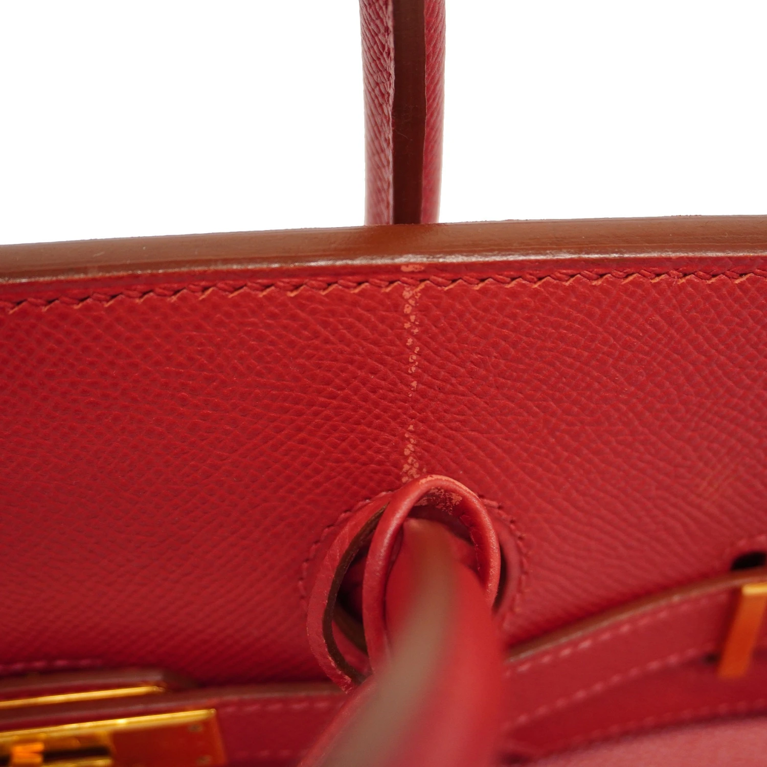 ELADY HERMESAuth Birkin 35 D Stamp Women's Courchevel Leather Handbag Rouge Vif 10 ELADY HERMESAuth Birkin 35 D Stamp Women's Courchevel Leather Handbag Rouge Vif - Image 8