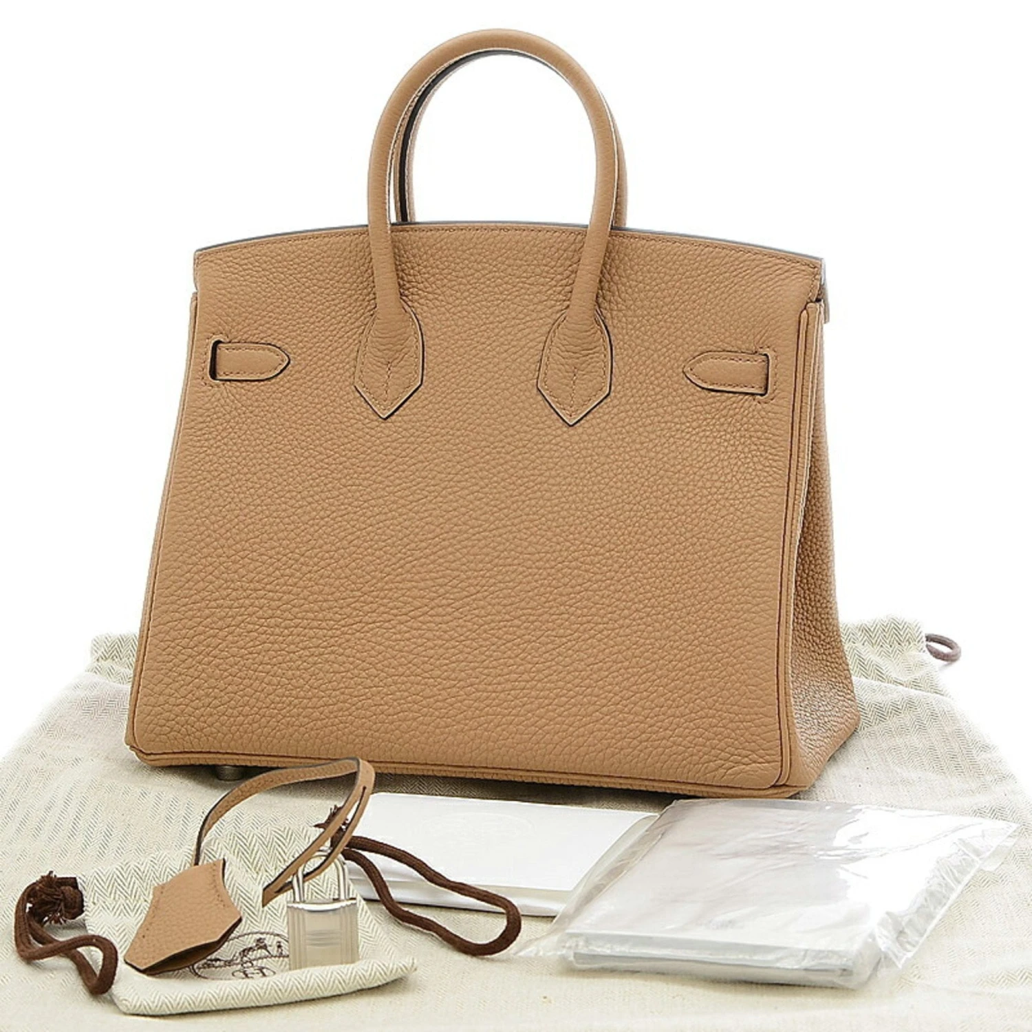 ELADY Hermes Birkin 25 Togo Handbag Chai Silver Metal Fittings U Stamp 4 ELADY Hermes Birkin 25 Togo Handbag Chai Silver Metal Fittings U Stamp - Image 2