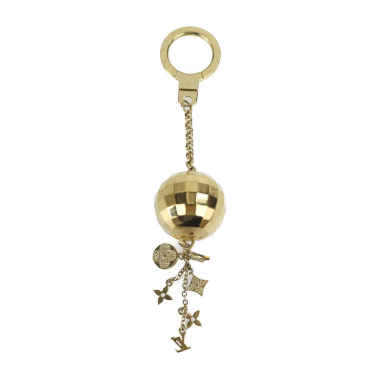 ELADY LOUIS VUITTON Portocle Glitter Mirror Ball Keychain M65379 Metal Gold Key Ring Bag Charm 4 ELADY LOUIS VUITTON Portocle Glitter Mirror Ball Keychain M65379 Metal Gold Key Ring Bag Charm - Image 2